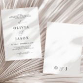 Modern Romantisch Schrift Zwart Wit Initiaal Trouw Kaart