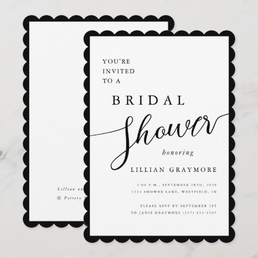 Modern romantisch script geschulpte Vrijgezellenfe Kaart (Voorkant / Achterkant)