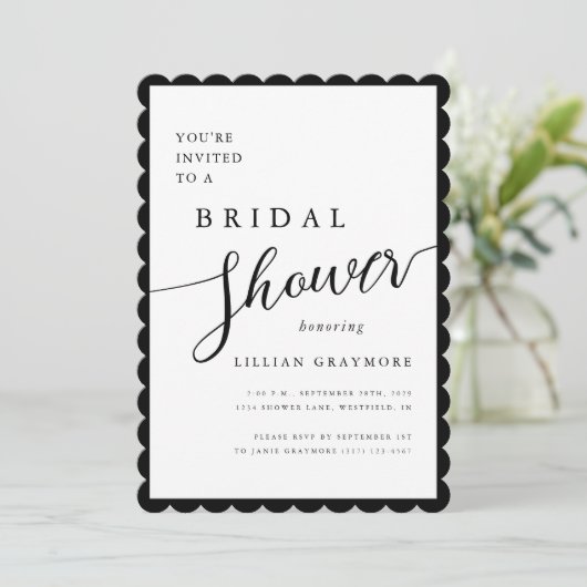 Modern romantisch script geschulpte Vrijgezellenfe Kaart (Staand voorkant)