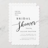 Modern Romantisch Script Wit Scallop Vrijgezellenf Kaart (Voorkant / Achterkant)