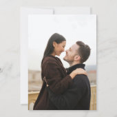 Modern romantisch script zwart wit 2 foto bruiloft kaart (Achterkant)