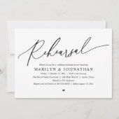 Modern romantisch tijdloos bruiloft repetitie dine kaart (Voorkant)