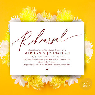 Modern romantisch tijdloos bruiloft repetitie dine kaart