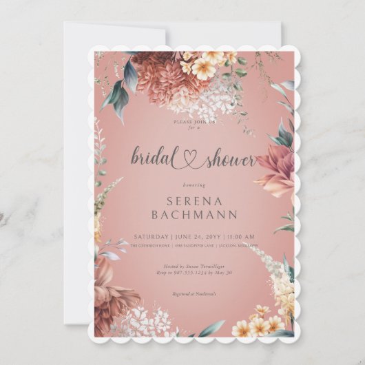 Modern Romantisch Tuin Bloemen Vrijgezellenfeest Kaart (Voorkant)