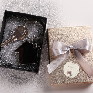 Modern romantisch voorjaarsbloemen vaas Vrijgezell Ronde Sticker