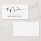 Modern romantisch zwart lettertype, Display Shower Informatiekaartje (Voorkant / Achterkant)