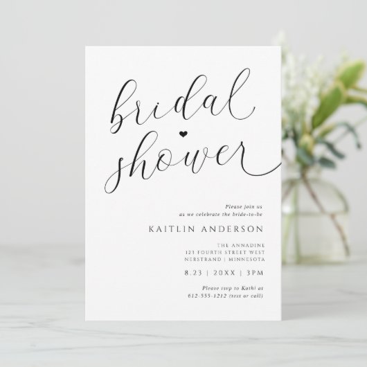 Modern romantisch zwart-wit Vrijgezellenfeest Kaart (Staand voorkant)