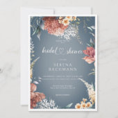 Modern Romantische Tuin Bloemenblauw Vrijgezellenf Kaart (Voorkant)