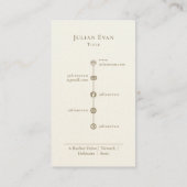 Modern Romig Wit & Goud Luxe Script Monogram Visitekaartje (Achterkant)