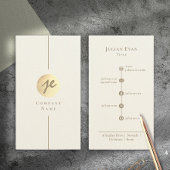 Modern Romig Wit & Goud Luxe Script Monogram Visitekaartje