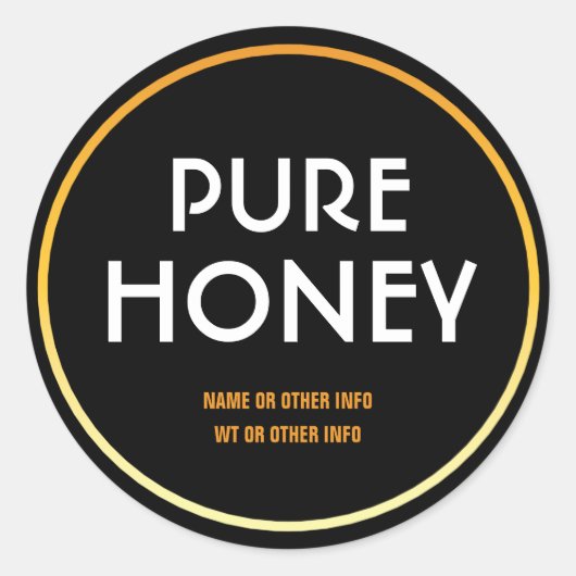 Modern Rond Honey Jar Label (Voorkant)