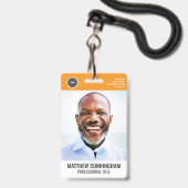 Modern Rond Logo Personeelsfoto Naam Barcode Badge (Voorzijde met lanyard)