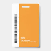 Modern Rond Logo Personeelsfoto Naam Barcode Badge (Achterkant)