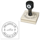Modern Rond Retouradres Custom Rubber Stempel (Gestempeld)