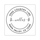 Modern Rond Retouradres Custom Rubber Stempel (Afrduk)