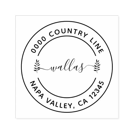 Modern Rond Retouradres Custom Rubber Stempel (Afrduk)