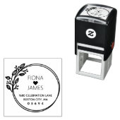 Modern Rond Retouradres voor Huwelijk Zelfinktende Stempel (In situ)