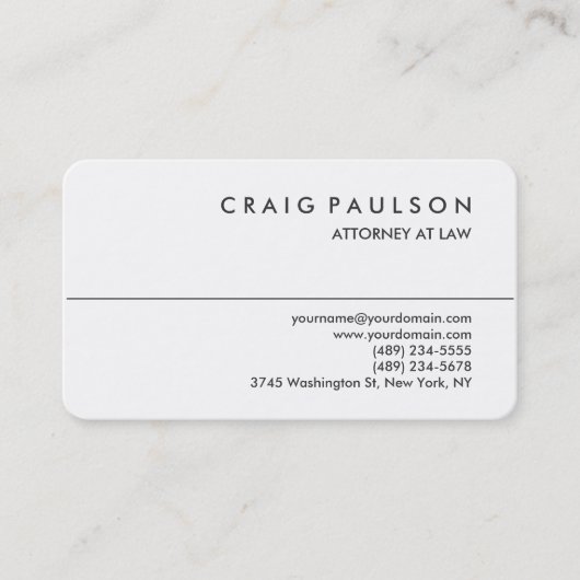 Modern Ronde Corner Attorney Visitekaartje (Voorkant)