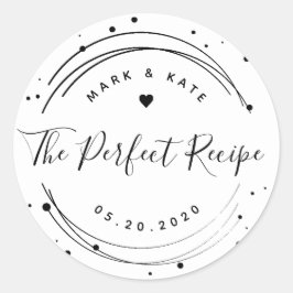 Modern Ronde De Perfecte Recept Trouw Favor Sticker