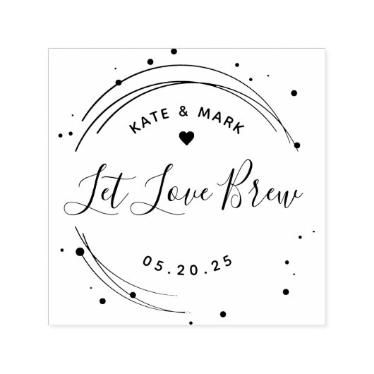 Modern Ronde Laat Liefde Koken Trouw Favor Zelfinktende Stempel (Design)