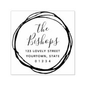 Modern Ronde Terugkeeradres met scrupules Zelfinktende Stempel (Design)