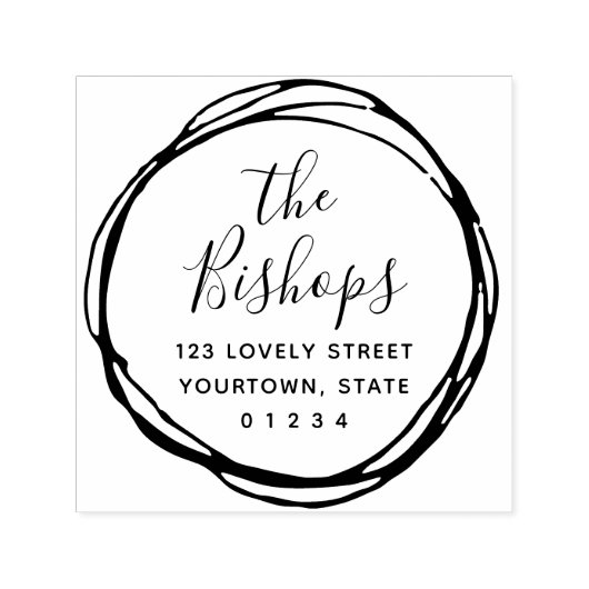 Modern Ronde Terugkeeradres met scrupules Zelfinktende Stempel (Design)