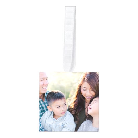 Modern rood 4 foto Sneeuwvlok Kerstmis Decoratie (Voorkant)