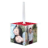 Modern rood 4 foto Sneeuwvlok Kerstmis Decoratie (Achter hoekig)