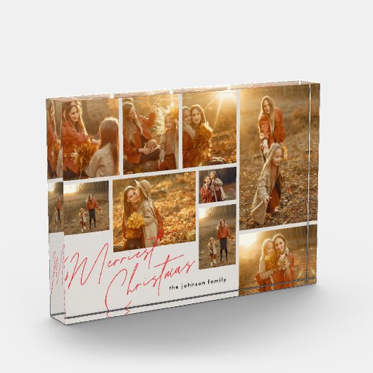 Modern Rood 9 Multi Collage Kerstmis Fotoblokken (Links)