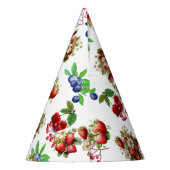 Modern rood aardbeienblauw bessenzoet Baby shower Feesthoedjes (Achterkant)