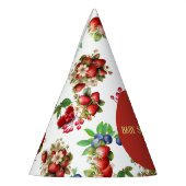 Modern rood aardbeienblauw bessenzoet Baby shower Feesthoedjes (Links)