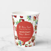Modern rood aardbeienblauw bessenzoet Baby shower Papieren Bekers (Voorkant)