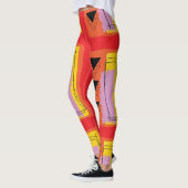 Modern rood Abstract blokpatroon Leggings (Links)