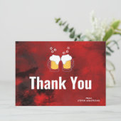 Modern Rood Abstract met Bier Mokken Dank u Bedankkaart (Staand voorkant)