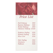 Modern Rood Abstract Patroon Nail Make-up prijslij Reclamekaart (Achterkant)