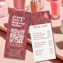 Modern Rood Abstract Patroon Nail Make-up prijslij Reclamekaart