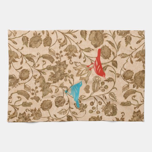  modern rood Aqua-Tortelduifjes Theedoek (Horizontaal)