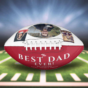 Modern Rood Beste Papa Vader 3 Foto Collage American Football