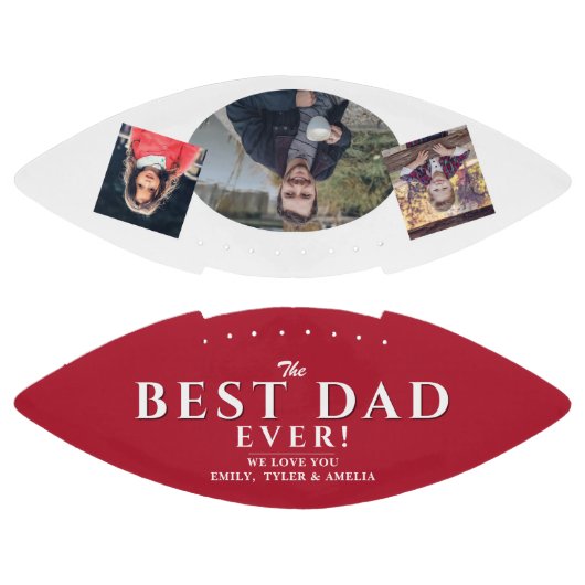 Modern rood beste vader vader 3 foto collage american football (Panelen)
