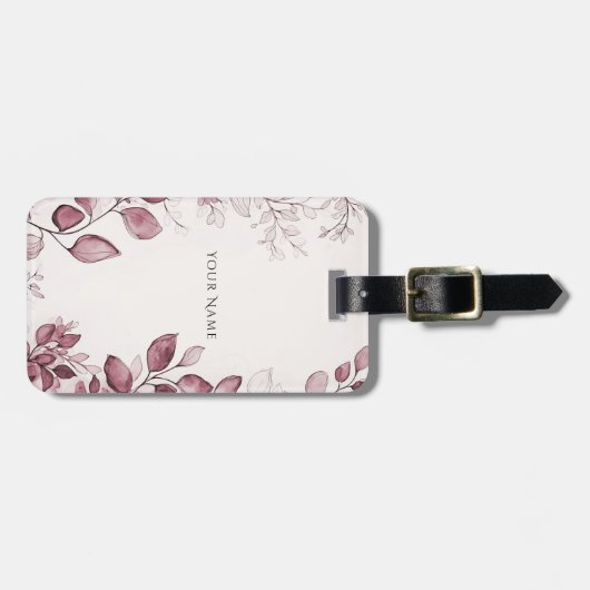 Modern rood blad Bagagelabel (Voorkant horizontaal)