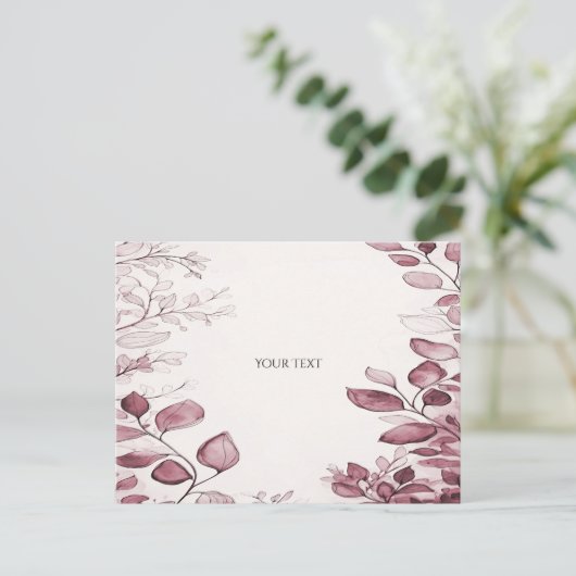 Modern rood blad Briefkaart (Staand voorkant)