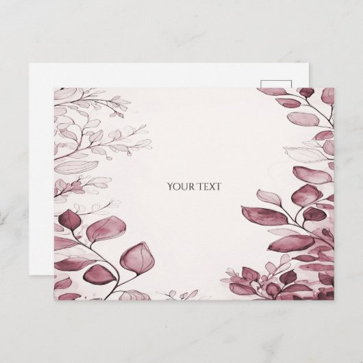 Modern rood blad Briefkaart (Voorkant / Achterkant)