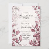 Modern rood blad Verloving Kaart (Voorkant)