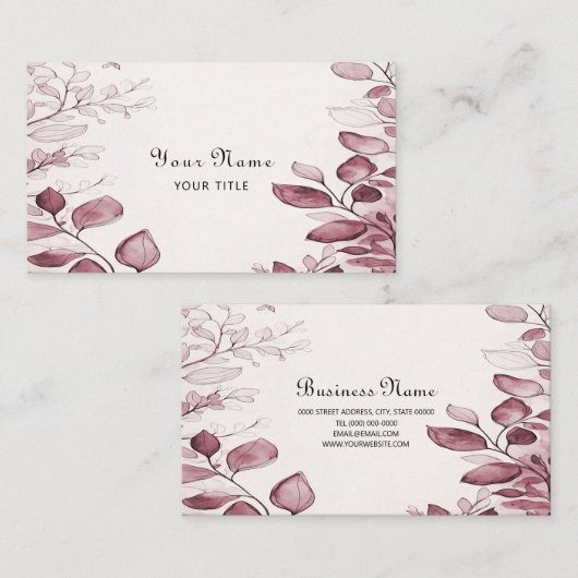 Modern rood blad Visitekaartje (Voorkant / Achterkant)