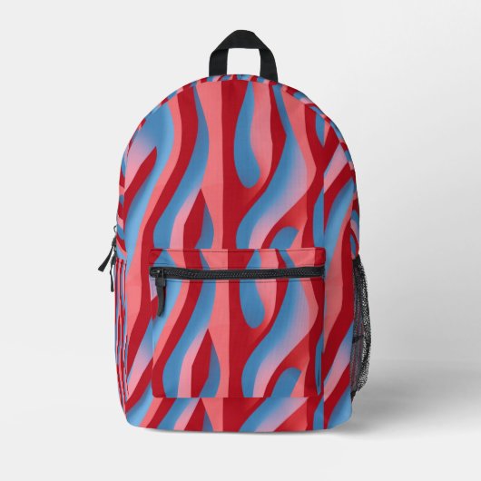 Modern Rood/Blauw Bedrukte Rugzak (Voorkant)