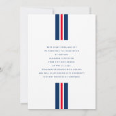 Modern Rood Blauw Foto Afstuderen Aankondiging (Achterkant)