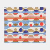 Modern rood blauw ogee patroon fleece deken (Voorkant (Horizontaal))