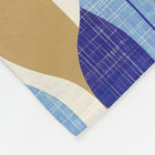 Modern rood blauw ogee patroon fleece deken (Hoek)