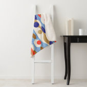 Modern rood blauw ogee patroon sherpa deken (In situ)
