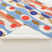 Modern rood blauw ogee patroon sherpa deken (3/4)
